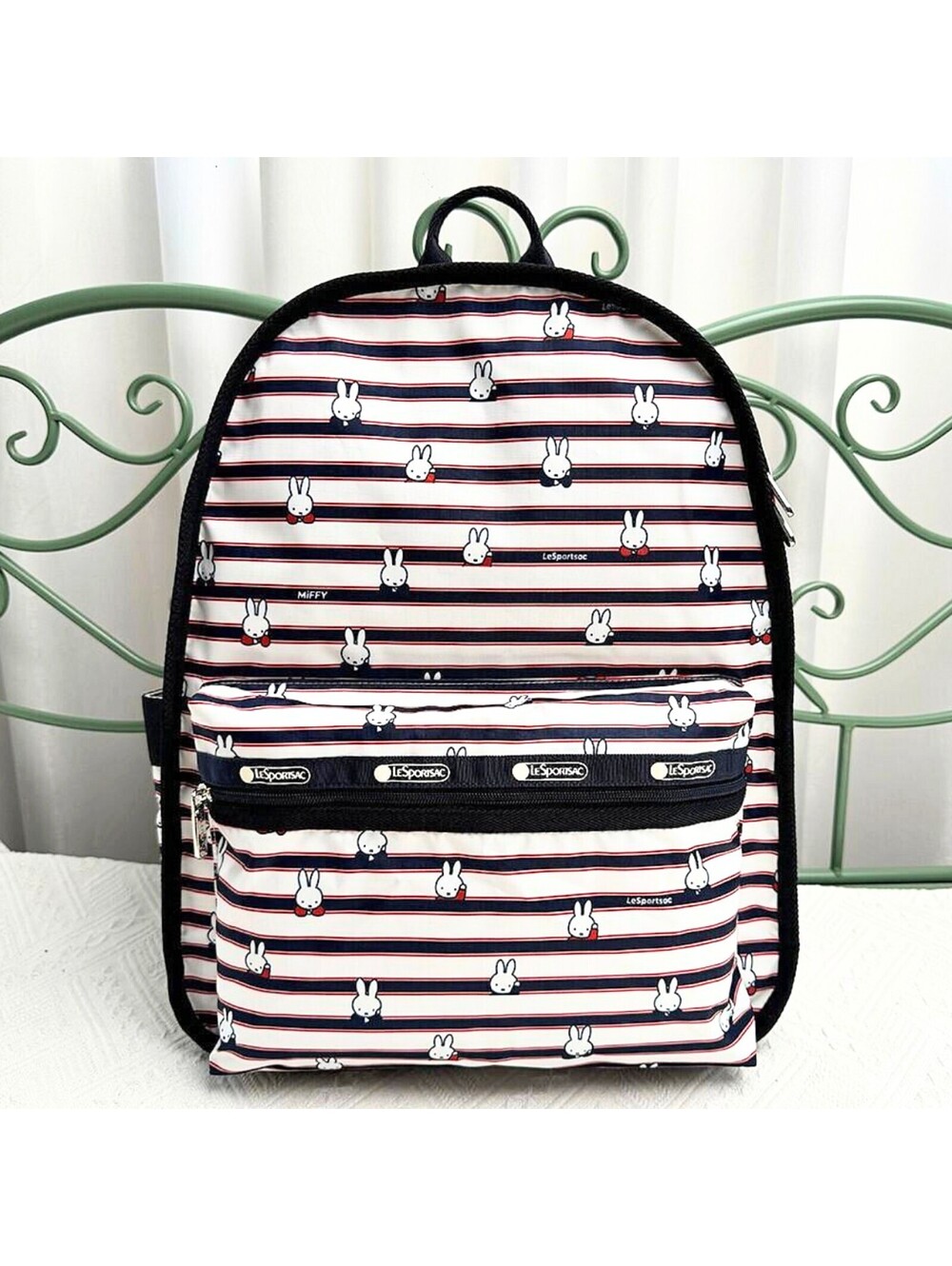 LeSportsac × Miffy Striped Bunny White Backpack NWT